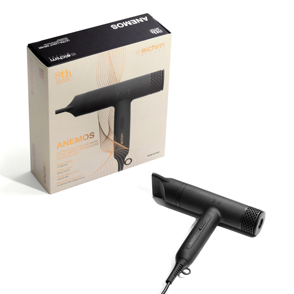 Elchim - 8th Sense - Anemos - Sonic Hair Dryer - Black (290Gr) 1800W - hair dryer - HAIRCAIR Distributors ZA