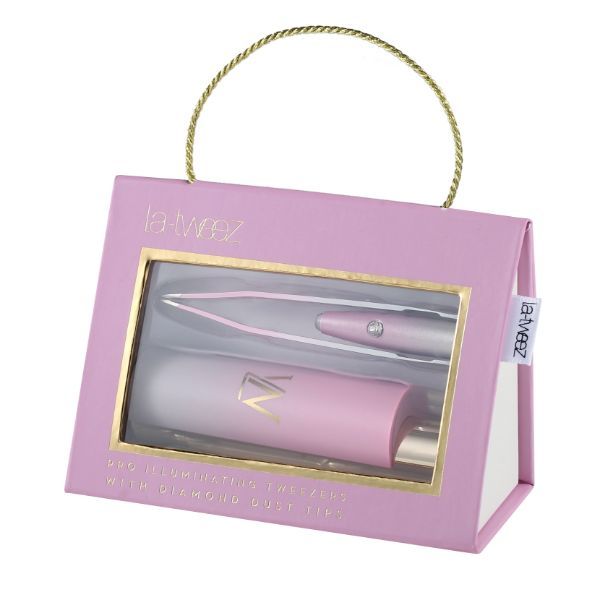 La - Tweez - Pro Illuminating Tweezers - Pink Ombre & Carry Case - HAIRCAIR Distributors ZA