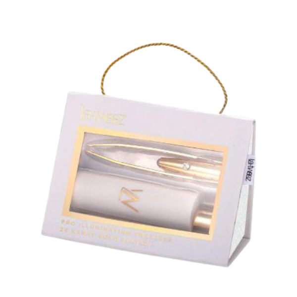 La - Tweez - Pro Illuminating Tweezers - Gold & Carry Case with Diamond Dust Tip